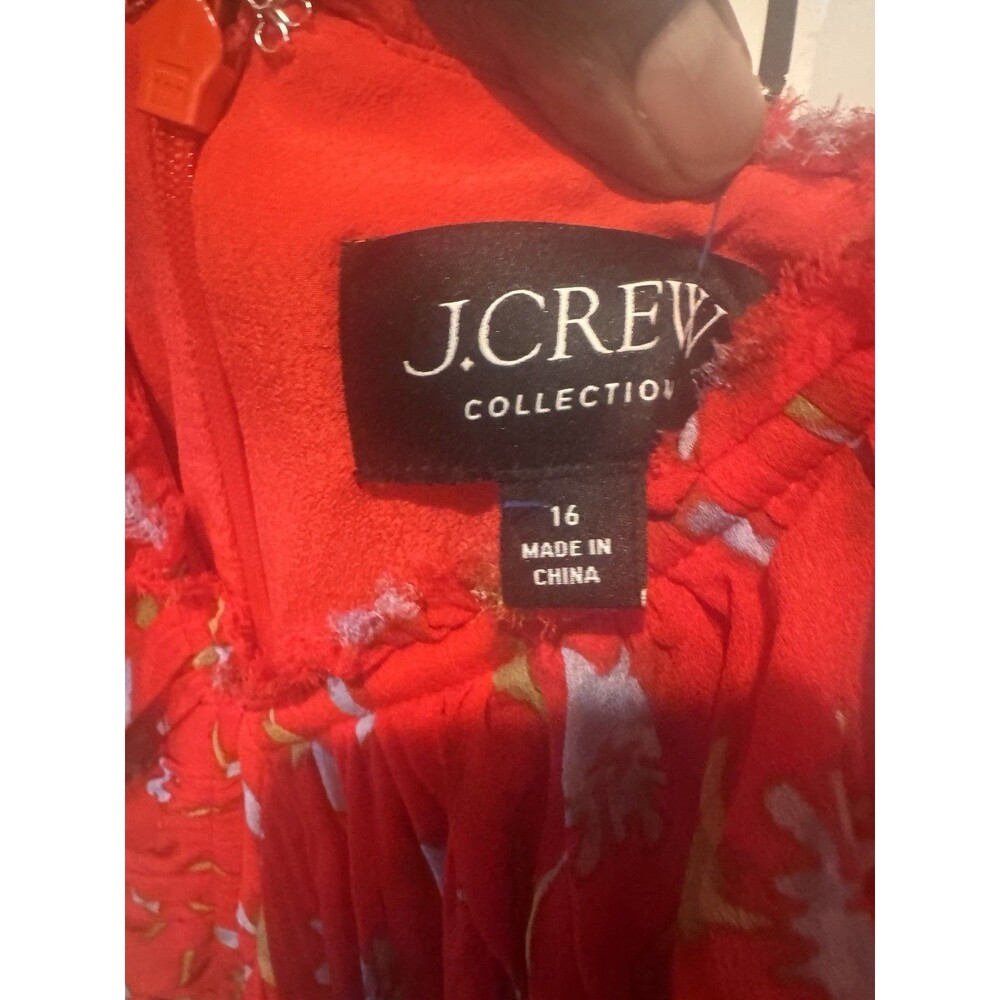J. Crew Women's Collection Ruched Chiffon Dress Adjustable Straps Size 16 - Picture 6 of 16